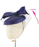 Navy Bow - fascinator designed by Christine Moore - Rent The Races  - 3