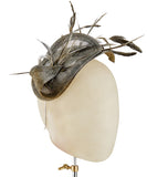 Pewter Feathers - fascinator designed by Fine Feathers - Rent The Races  - 2
