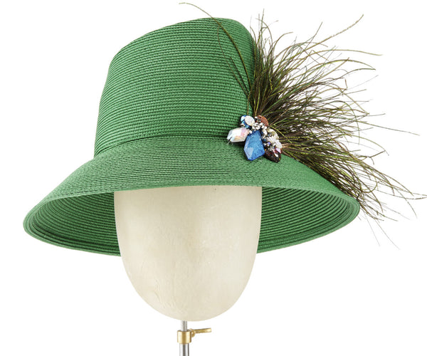 The Voss Derby II (Green) - hat designed by LD Carey Designs - Rent The Races  - 1