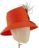 The Voss Derby II (Orange) - hat designed by LD Carey Designs - Rent The Races  - 3
