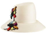 The Voss Derby (Cream) - hat designed by LD Carey Designs - Rent The Races  - 2