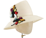 The Voss Derby (Cream) - hat designed by LD Carey Designs - Rent The Races  - 3