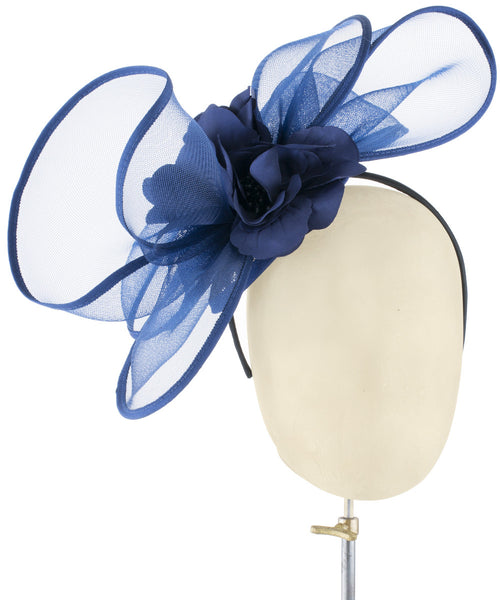 Navy Wave - fascinator designed by Dorfman Pacific - Rent The Races  - 1
